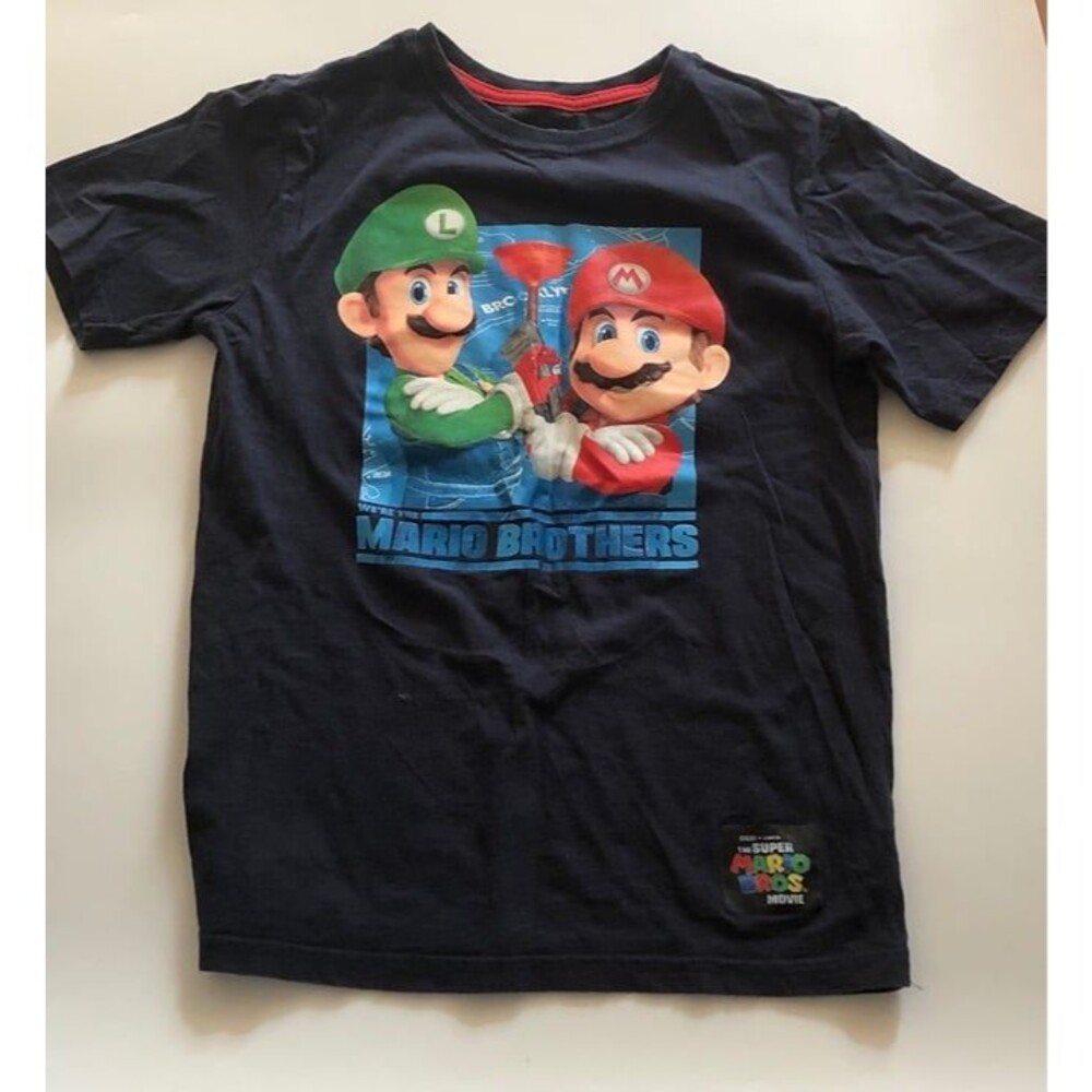 Super Mario, The Mario Brothers, Mario and Luigi T-Shirt Pre- Owned Size L 10-12
